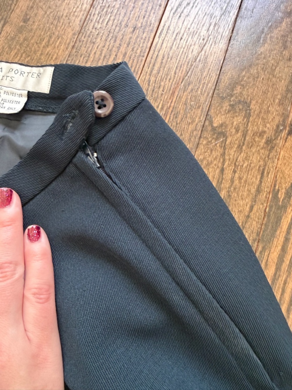 Vintage Women's Navy Tailored Ankle-Length Trousers - Picture 5 of 8